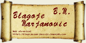 Blagoje Marjanović vizit kartica